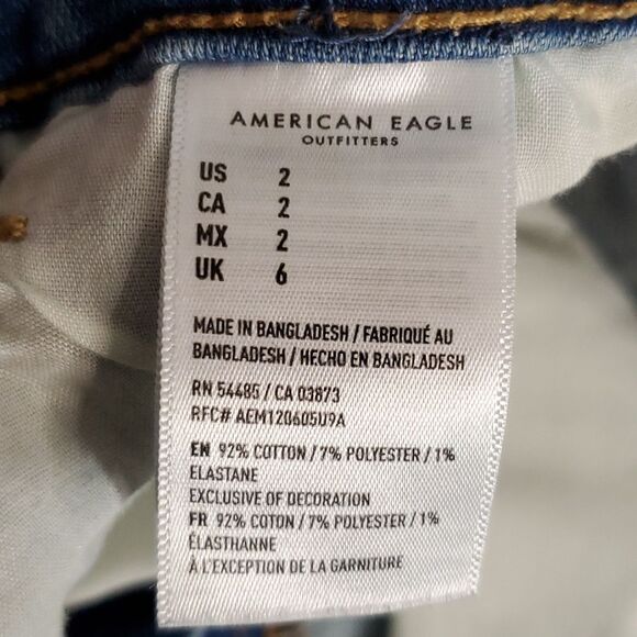 American Eagle button fly super stretch size 2 high rise jean shorts - Picture 8 of 8